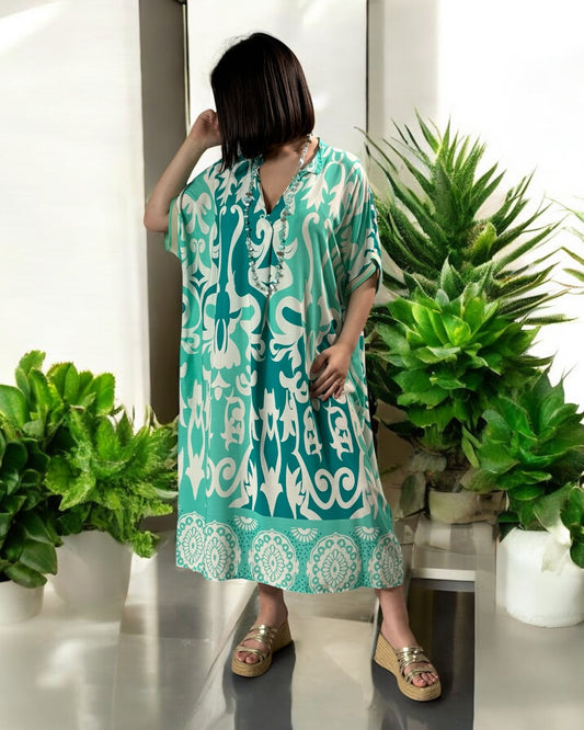 LALY - ROBE OVERSIZE MOTIF LAGON JUSQU'A LA TAILLE 54