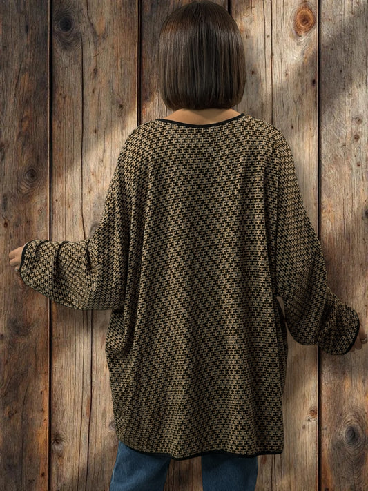 PABLO - PULL EN MAILLE A MOTIF JUSQU'A LA TAILLE 56