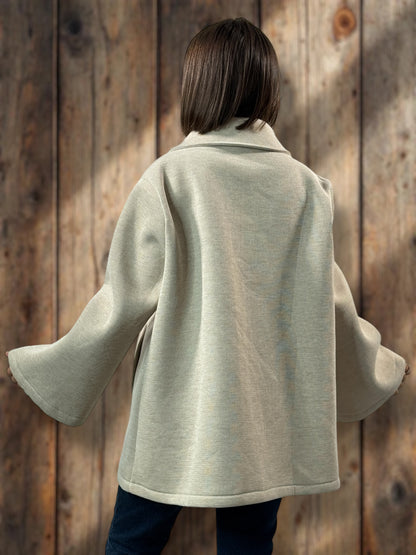 ROSALINA - VESTE OVERSIZE BEIGE JUSQU'A LA TAILLE 52