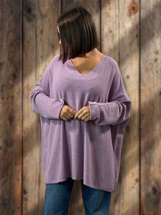 PALOMA - PULL OVERSIZE LILAS JUSQU'A LA TAILLE 56
