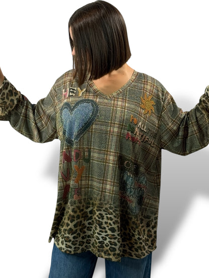 MARYLIN - TOP OVERSIZE FLUIDE SCINTILLANT JUSQU'A LA TAILLE 54