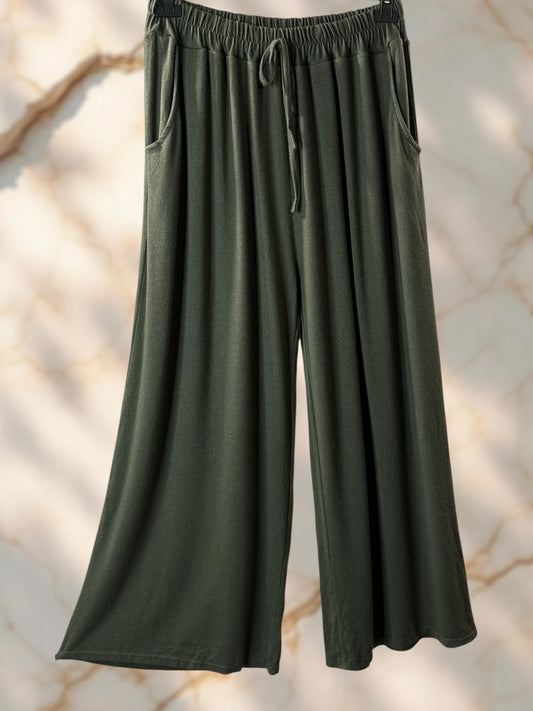 MARLO - PANTALON AMPLE FLUIDE KAKI TAILLE 48 A 58