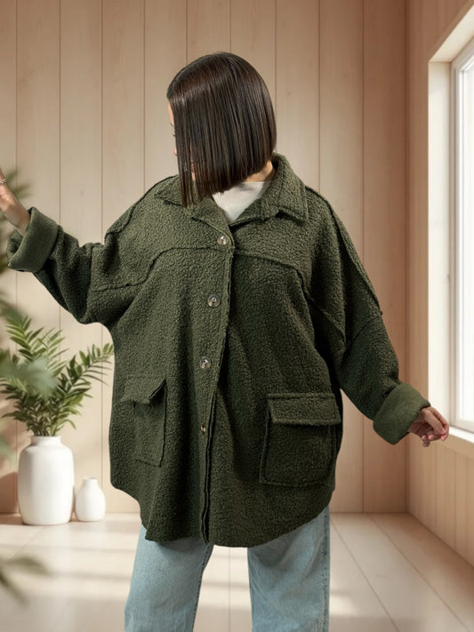SANTAFEE - VESTE OVERSIZE KAKI JUSQU'A LA TAILLE 54/56