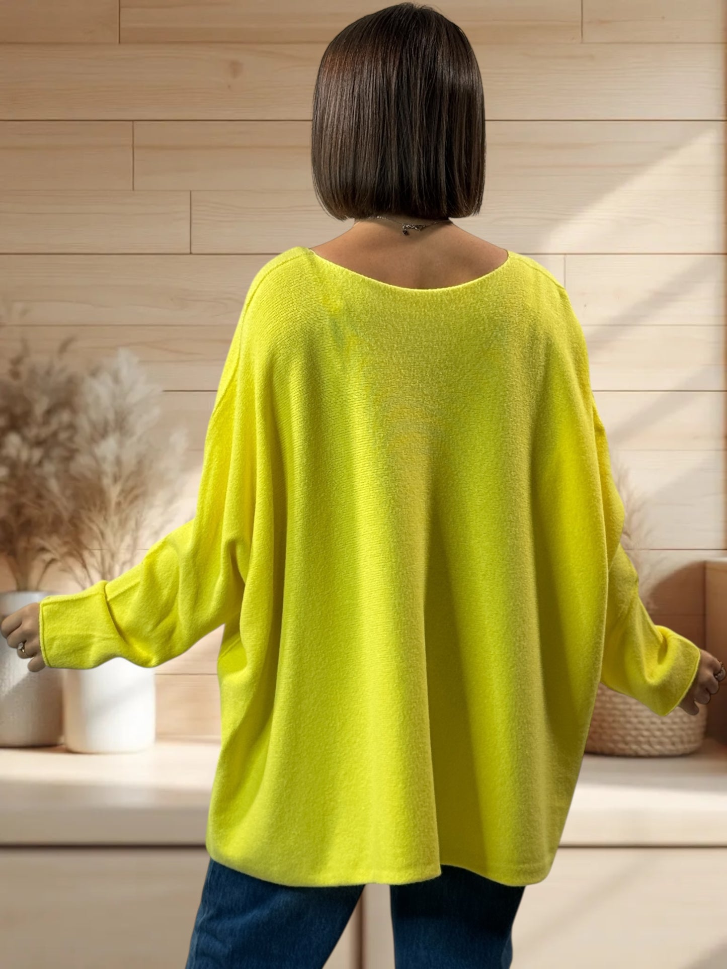 PALOMA - PULL OVERSIZE JAUNE JUSQU'A LA TAILLE 56