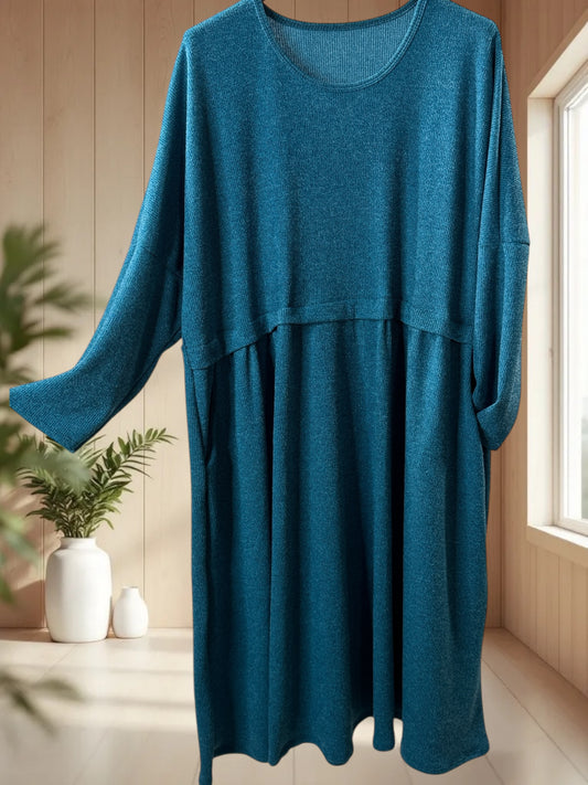 MADELINE - ROBE OVERSIZE BLEU CANARD JUSQU'A LA TAILLE 60