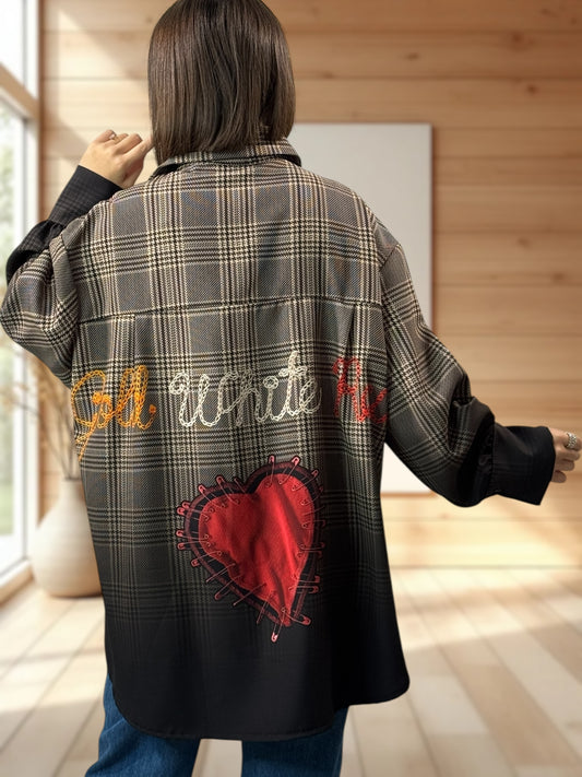 YSOLINE REF11 - CHEMISE OVERSIZE A MOTIF JUSQU'A LA TAILLE 52/54