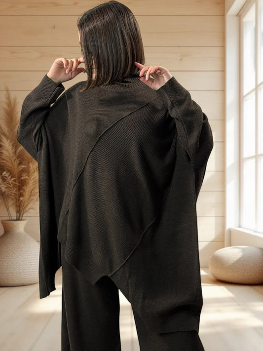 CLOE - ENSEMBLE EN MAILLE CHOCO JUSQU'A LA TAILLE 50