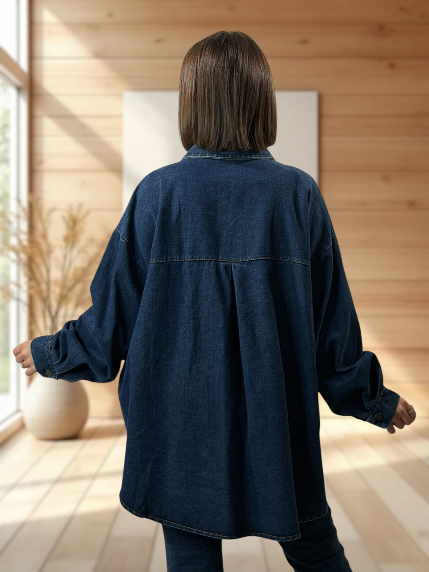 JORDAN - CHEMISE OVERSIZE EN JEAN JUSQU'A LA TAILLE 54/56