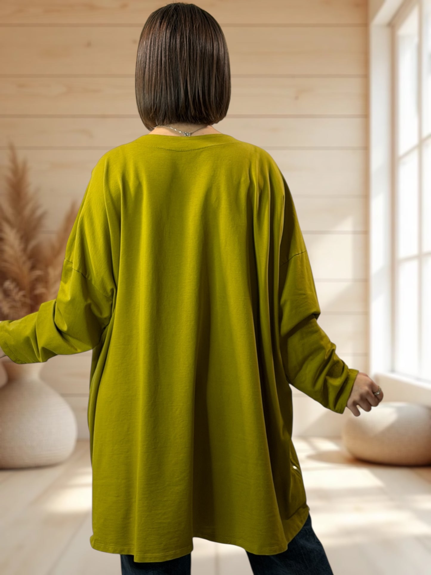 TONY - SWEAT OVERSIZE VERT ETOILE EN SEQUINS JUSQU'A LA TAILLE 56