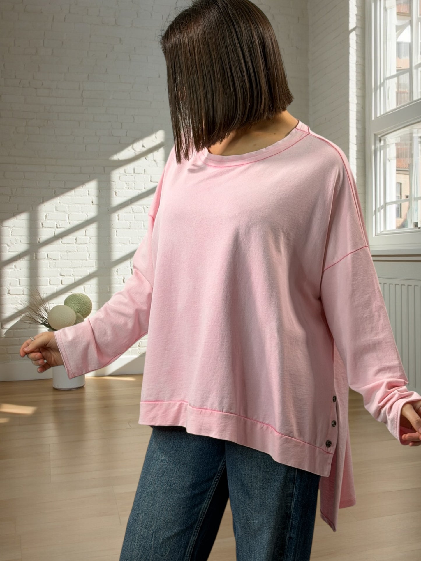 STEFANIA - TEE-SHIRT ROSE JUSQU'A LA TAILLE 52/54