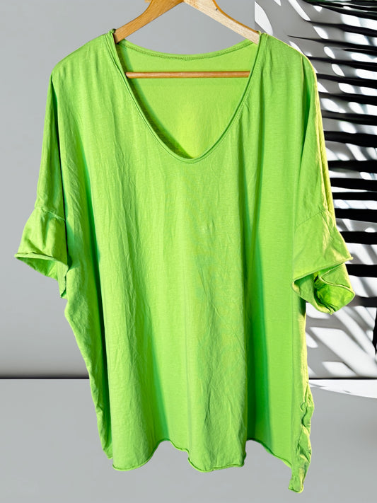 MAX - T-SHIRT EN COTON VERT ANIS TAILLE 48/50 A 56/58