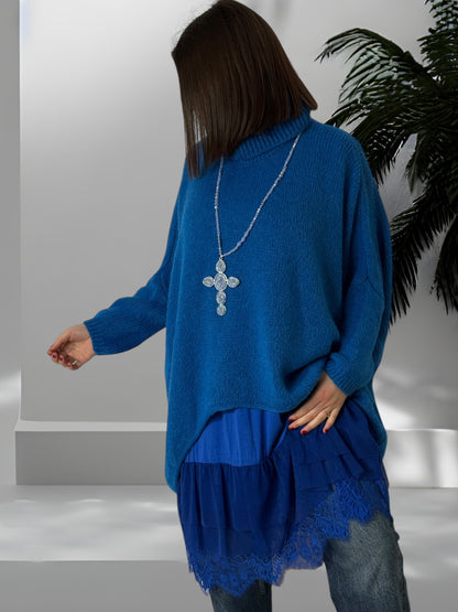 CHARLINE - FOND DE ROBE BLEUE TAILLE 44/46 A 56