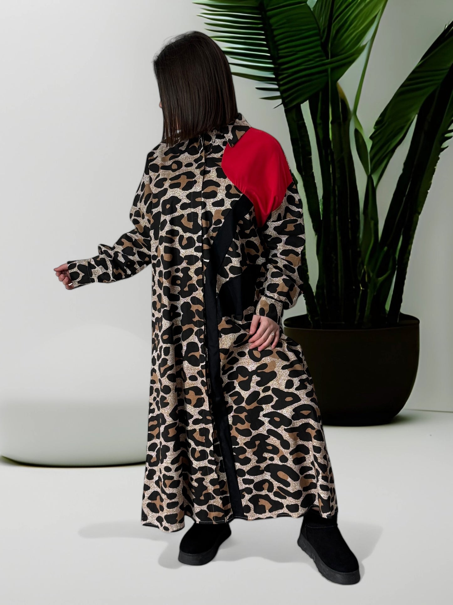 VALENTINA - ROBE  OVERSIZE A MOTIF LEOPARD JUSQU'A LA TAILLE 52