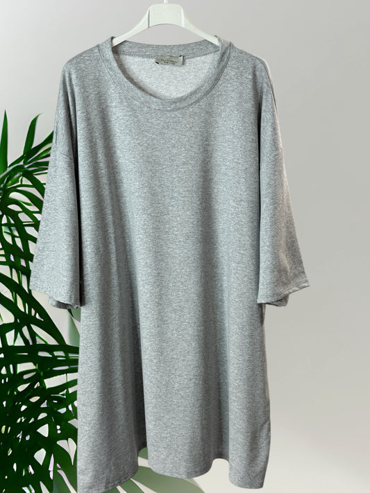 PABLO - LONG T-SHIRT GRIS MOTIF COEUR AU DOS JUSQU'A LA TAILLE 60