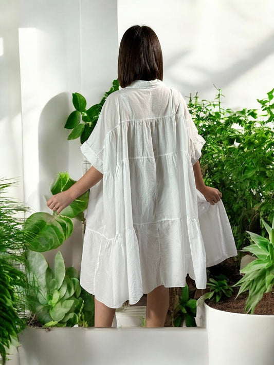 MADELINE - ROBE TUNIQUE BLANCHE JUSQU'A LA TAILLE 52/54