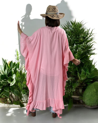 HAPINESS - KIMONO ROSE OVERSIZE JUSQU'A LA TAILLE 60