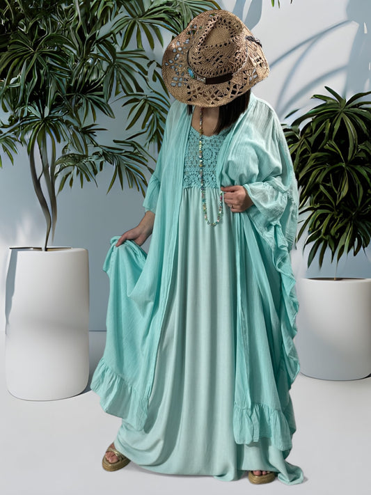 HAPINESS - KIMONO LAGON OVERSIZE JUSQU'A LA TAILLE 60