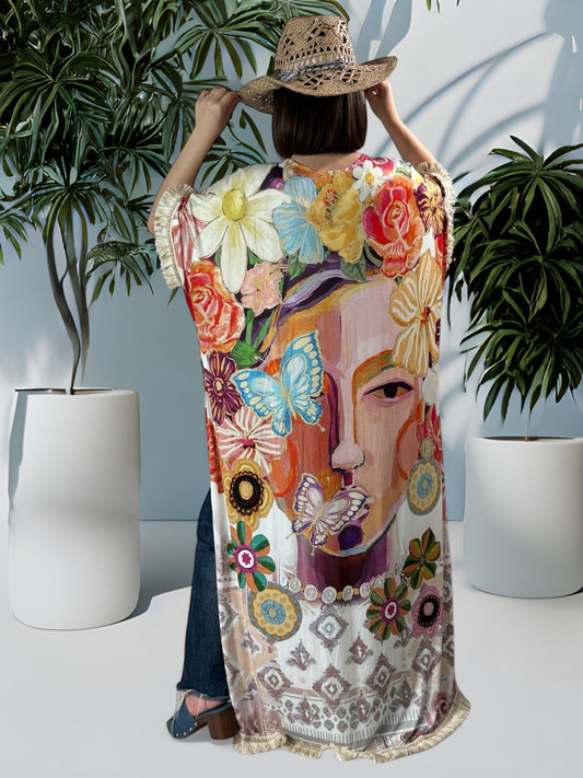 SANTAFEE - KIMONO FLUIDE OVERSIZE JUSQU'A LA TAILLE 56/58 REF1