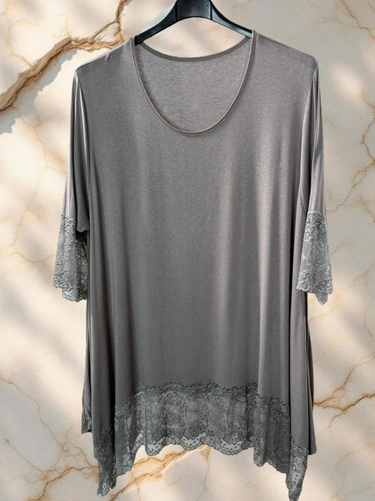 CINDY - TOP TAUPE TAILLE 46 A 56/58
