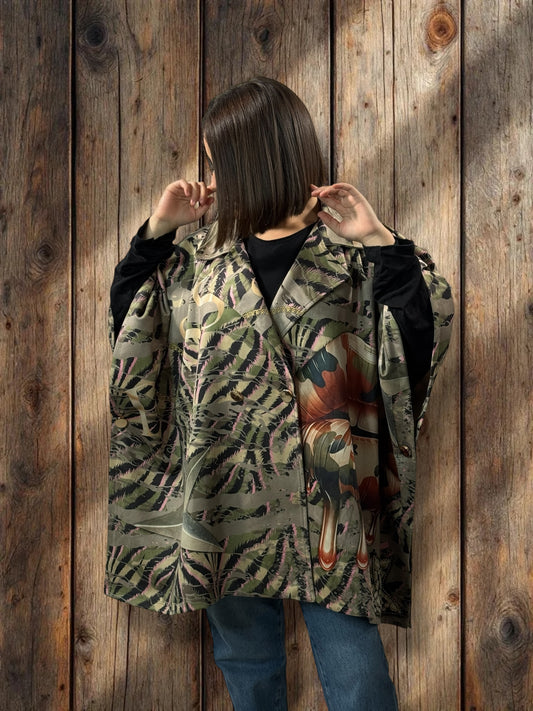 CEZANNE - VESTE CAPE EN SUEDINE JUSQU'A LA TAILLE 60