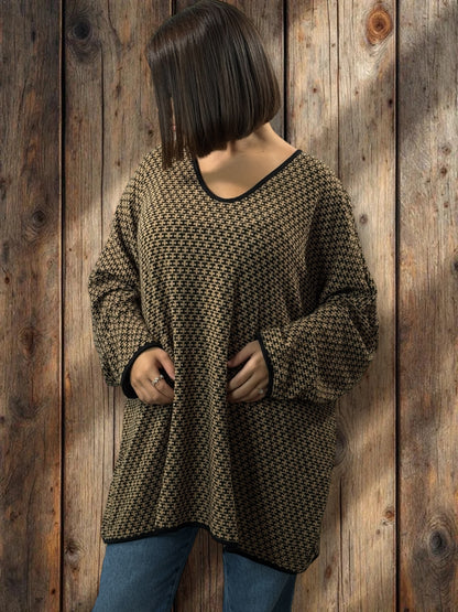 PABLO - PULL EN MAILLE A MOTIF JUSQU'A LA TAILLE 56