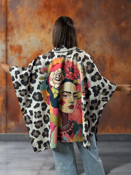CEZANNE - VESTE CAPE EN SUEDINE JUSQU'A LA TAILLE 60