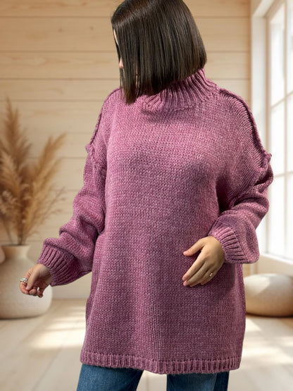 NATHY - PULL OVERSIZE LILAS JUSQU'A LA TAILLE 54