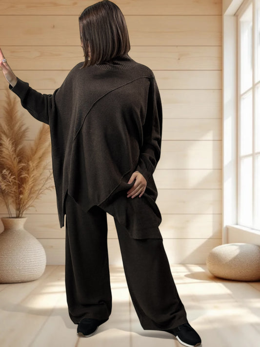 CLOE - ENSEMBLE EN MAILLE CHOCO JUSQU'A LA TAILLE 50