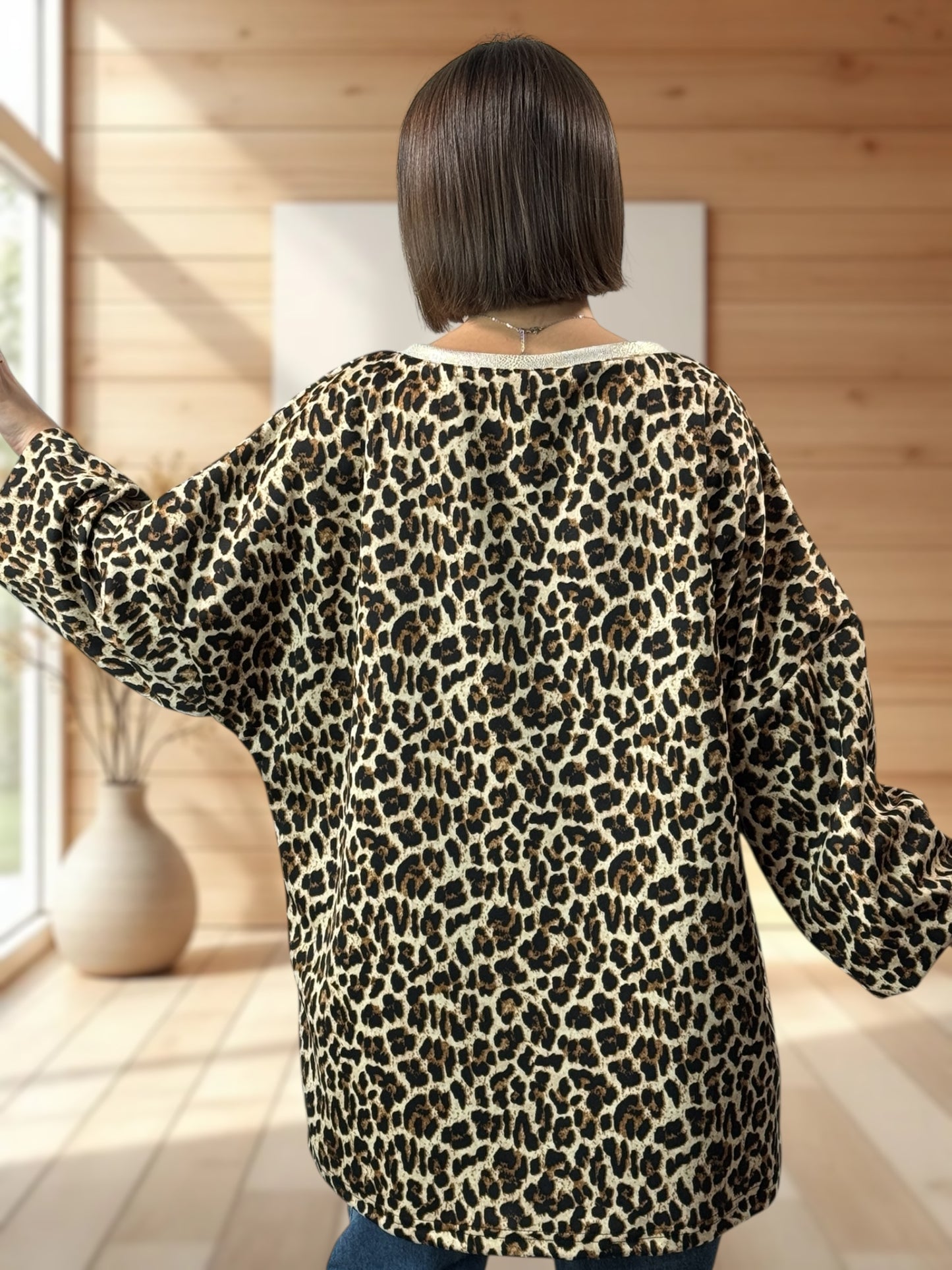 CLARENCE - SWEAT OVERSIZE LEOPARD JUSQU'A LA TAILLE 54