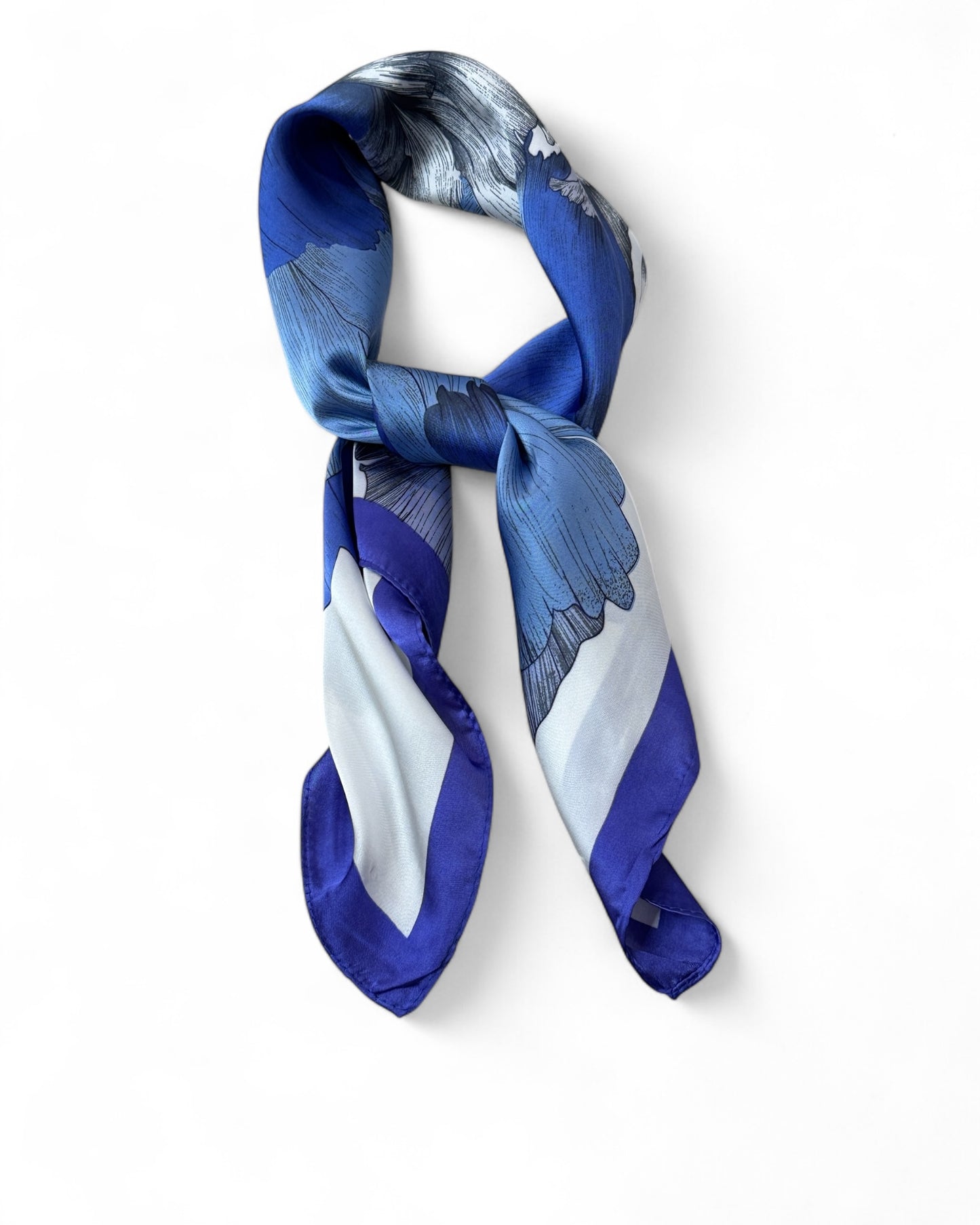 JULIETTE REF4 - PETIT FOULARD FLEUR BLEU