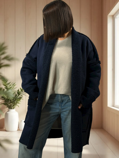 FREDERICO - VESTE MARINE OVERSIZE JUSQU'A LA TAILLE 52