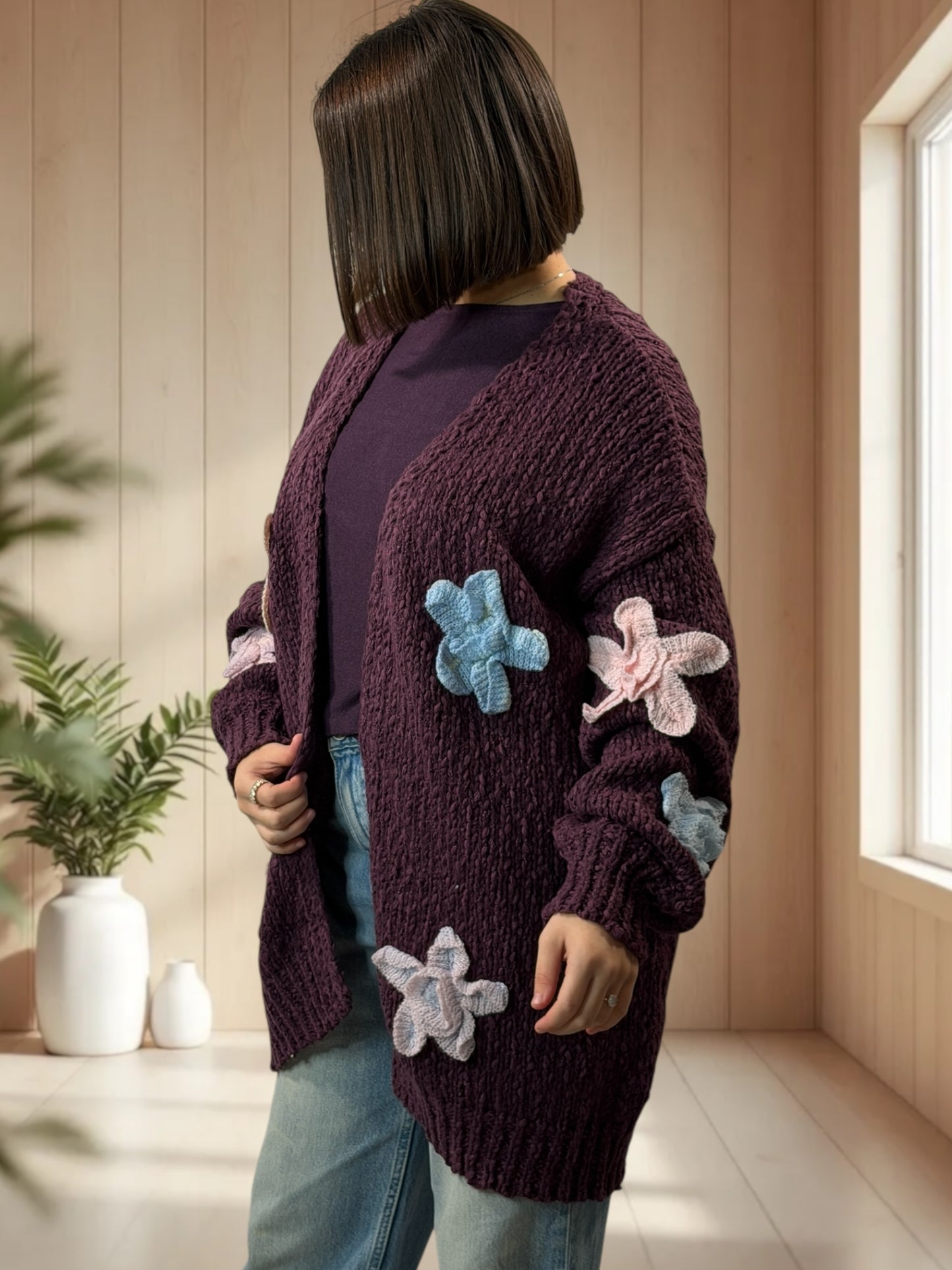 FLOYD - GILET OVERSIZE RAISIN JUSQU'A LA TAILLE 48/50