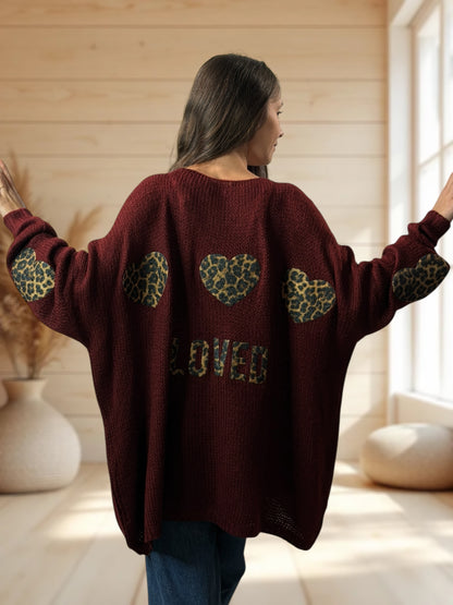 RAPHAEL - PULL OVERSIZE BORDEAUX JUSQU'A LA TAILLE 54/56