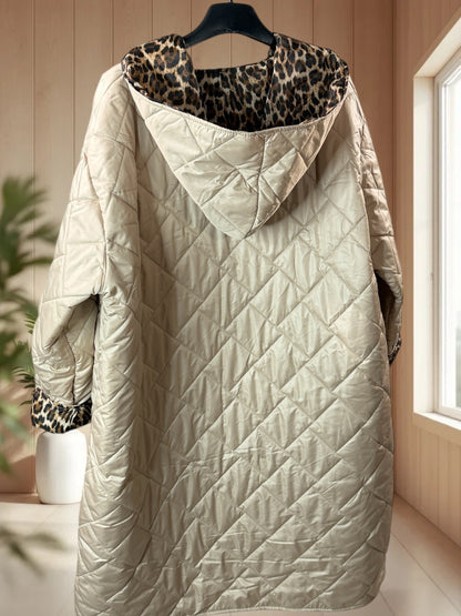 MEGEVE - DOUDOUNE BEIGE AVEC CAPUCHE TAILLE 46/48 A 56