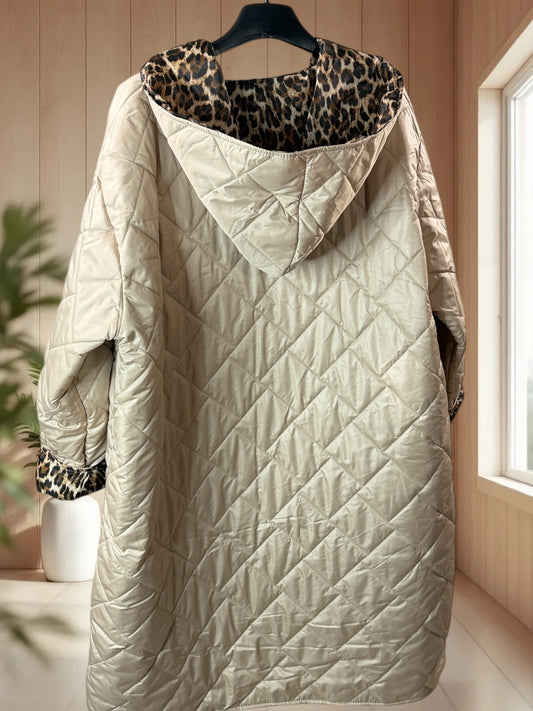 MEGEVE - DOUDOUNE BEIGE AVEC CAPUCHE TAILLE 46/48 A 56