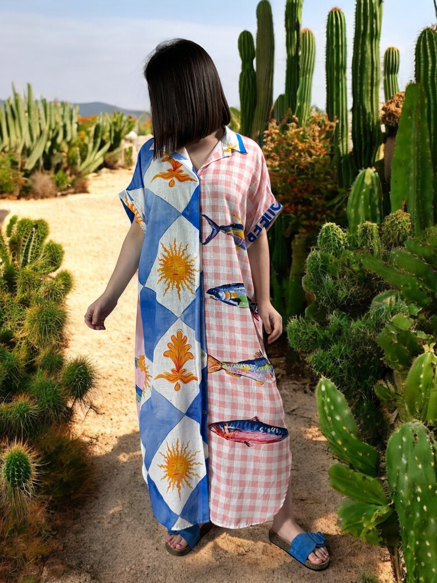 ITICA - ROBE OVERSIZE A MOTIF JUSQU'A LA TAILLE 56