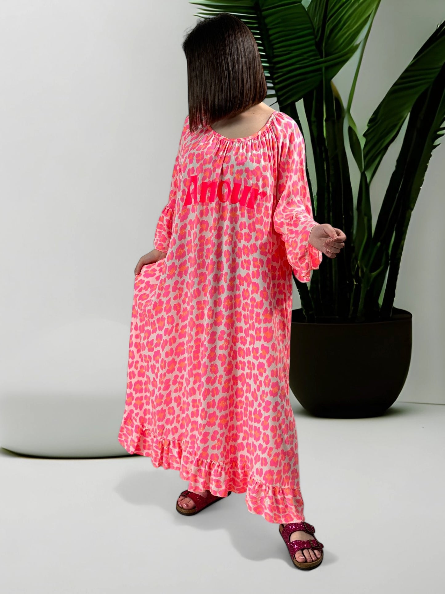 LALOLITA - ROBE LEOPARD FUCHSIA JUSQU'A LA TAILLE 54/56
