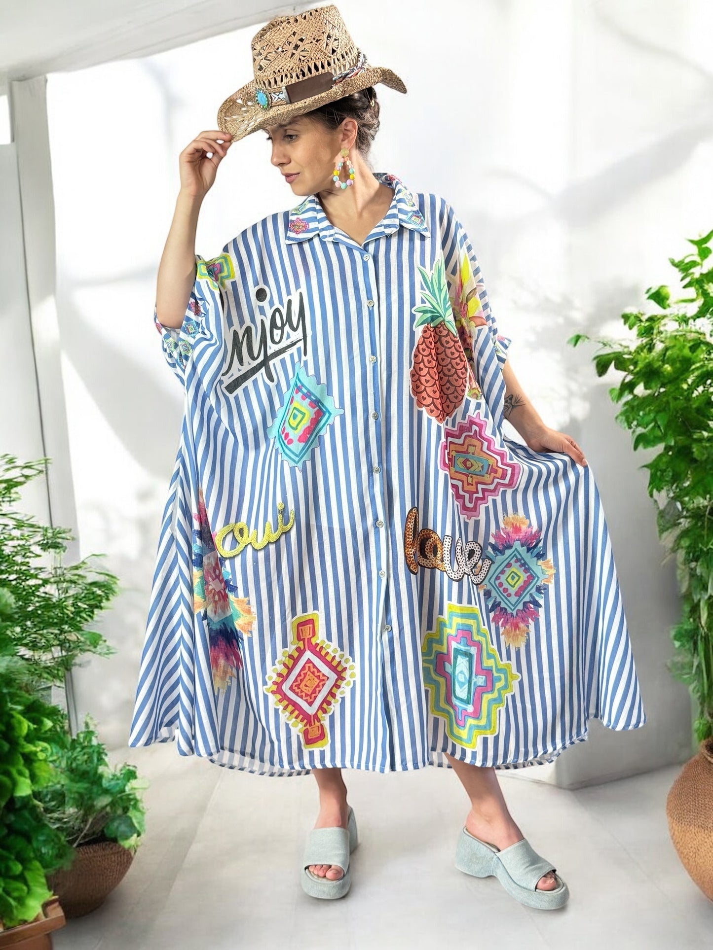 BORA BORA - ROBE OVERSIZE A MOTIF JUSQU'A LA TAILLE 58