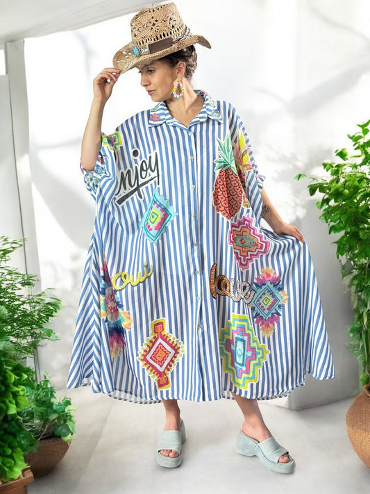 BORA BORA - ROBE OVERSIZE A MOTIF JUSQU'A LA TAILLE 58