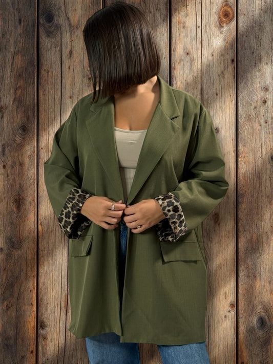 TINA - BLAZER KAKI JUSQU'A LA TAILLE 52