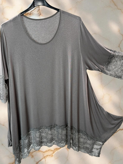 CINDY - TOP TAUPE TAILLE 46 A 56/58
