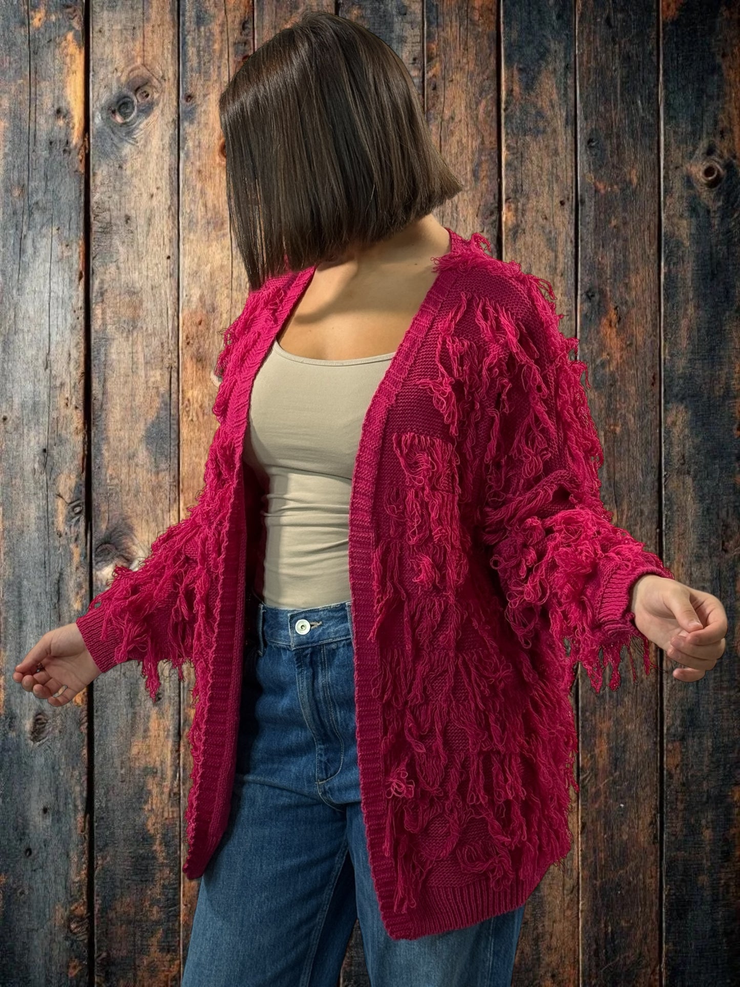 SANDY - GILET FUCHSIA JUSQU'A LA TAILLE 48