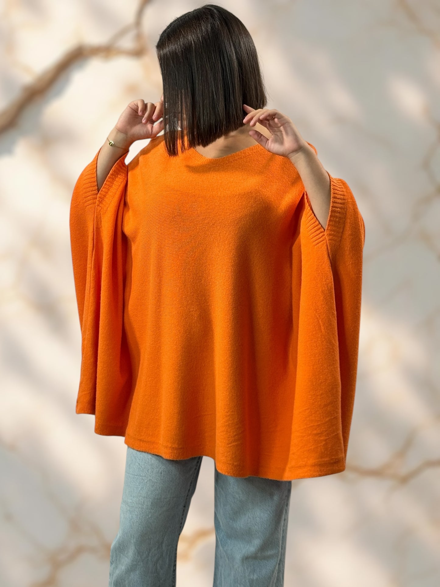 NICKO - PULL OVERSIZE ORANGE JUSQU'A LA TAILLE 60