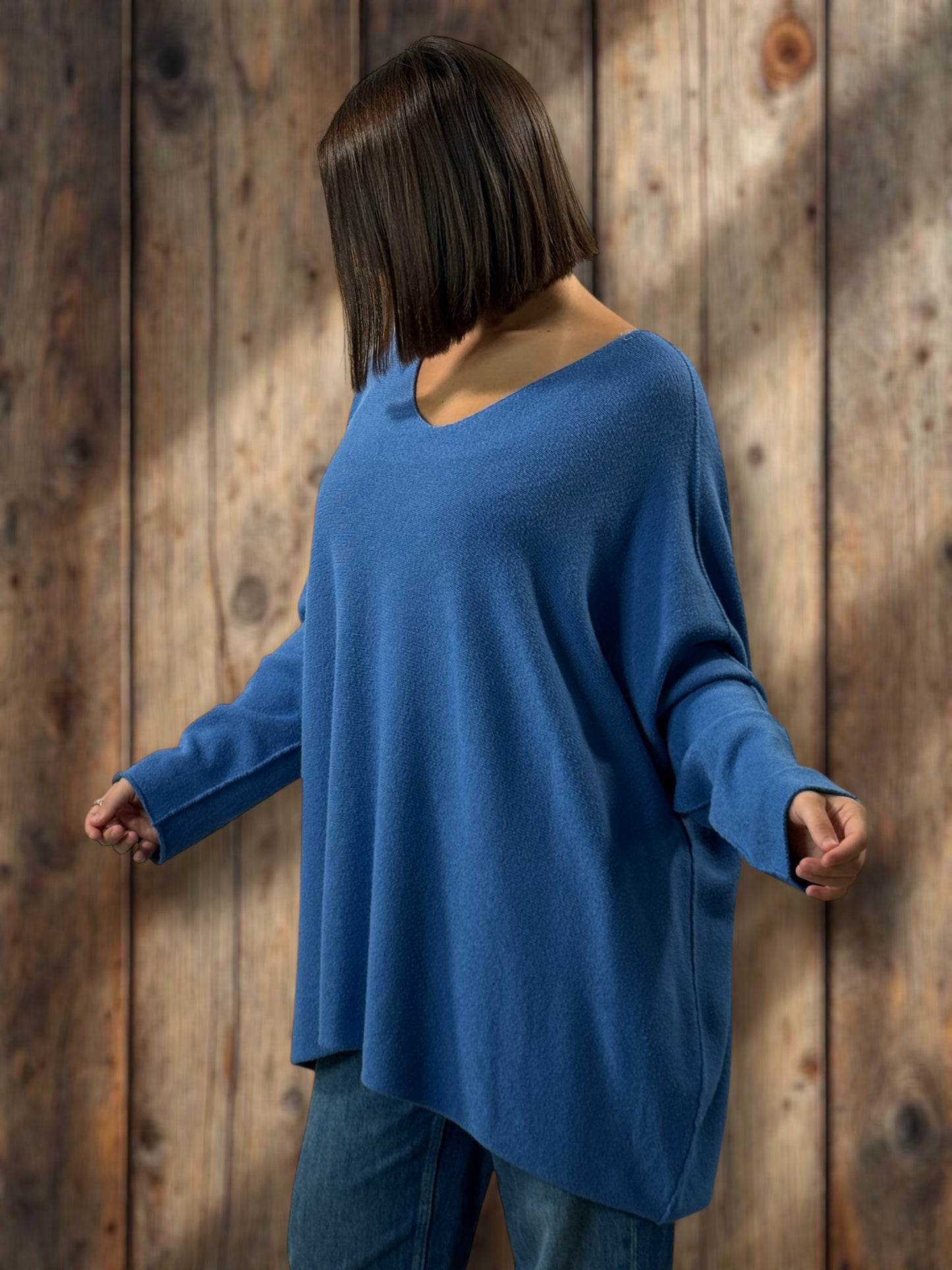 PALOMA - PULL OVERSIZE BLEU JUSQU'A LA TAILLE 56