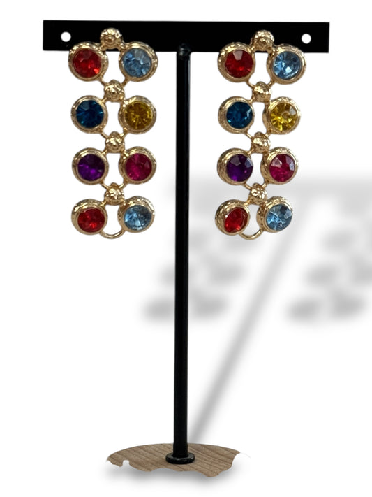 MILOS - BOUCLES D'OREILLES STRASS MULTICOLORE
