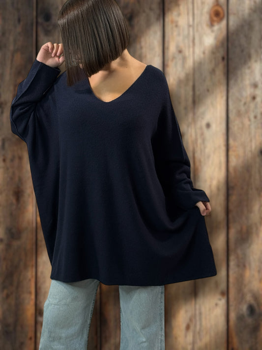 PALOMA - PULL OVERSIZE MARINE JUSQU'A LA TAILLE 56