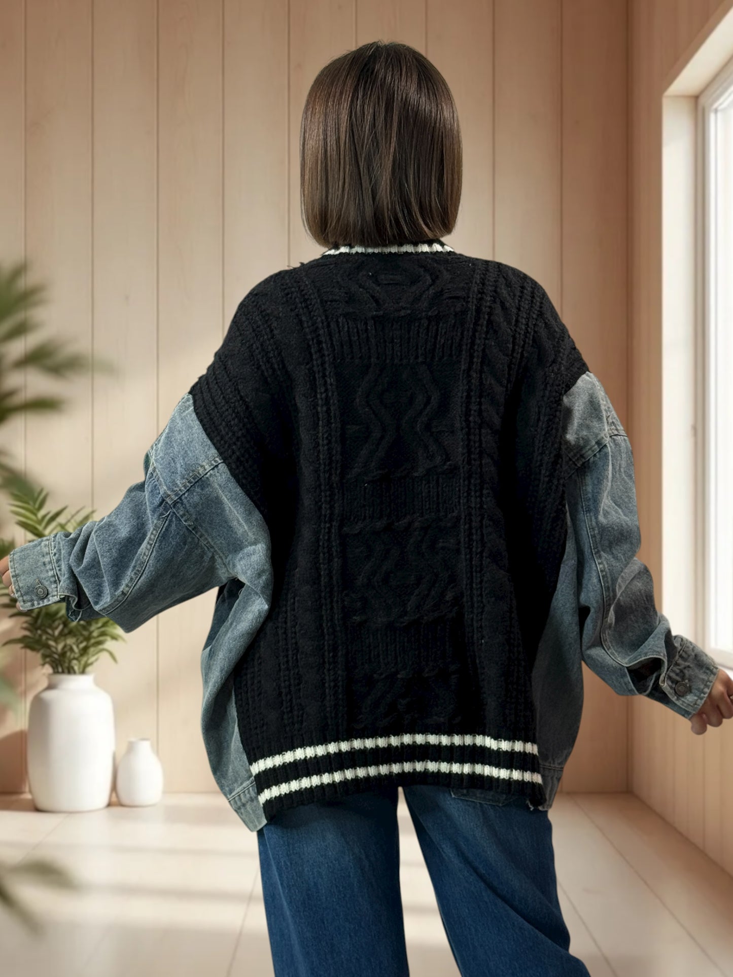 ARTURO - VESTE NOIRE OVERSIZE AVEC JEAN JUSQU'A LA TAILLE 54/56