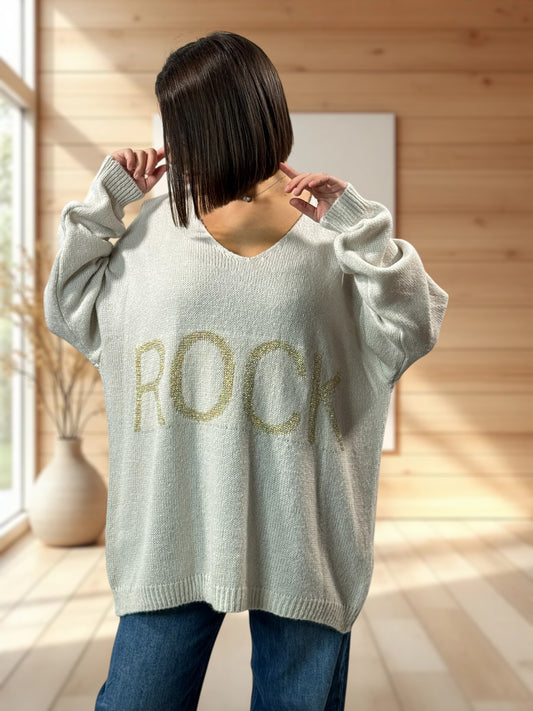 LOULOU - PULL OVERSIZE BEIGE JUSQU'A LA TAILLE 52
