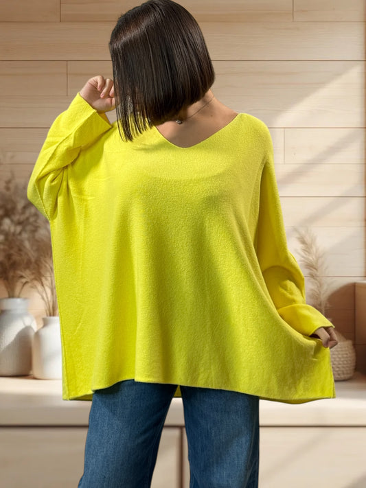 PALOMA - PULL OVERSIZE JAUNE JUSQU'A LA TAILLE 56