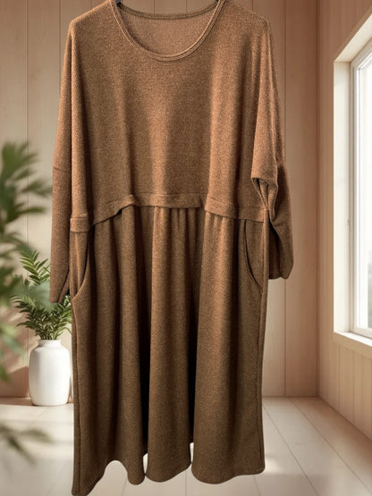 MADELINE - ROBE OVERSIZE CAMEL JUSQU'A LA TAILLE 60